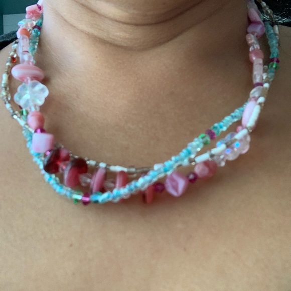 & Turquoise beaded handmade Necklace - Picture 3 of 6